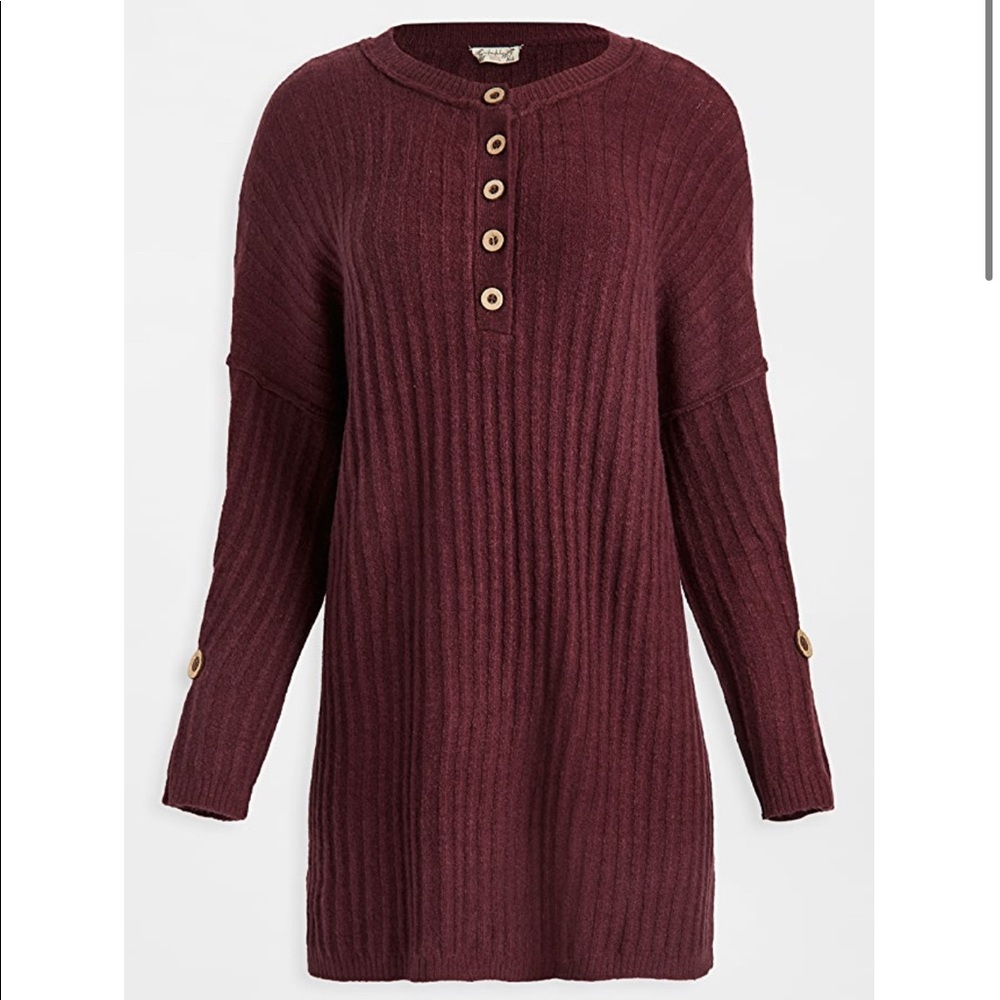Free People Around The Clock Pullover in Wine